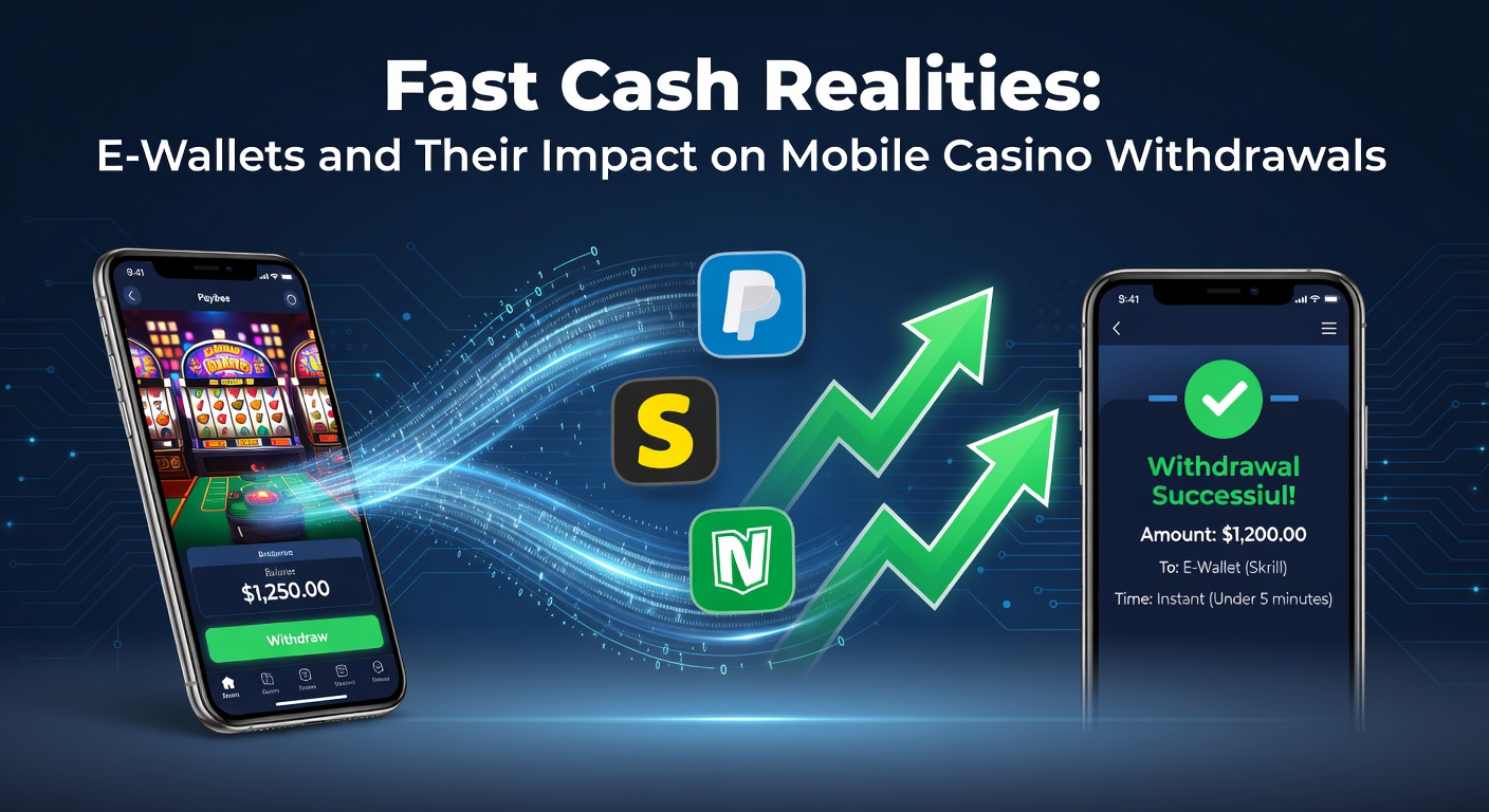 Smartphone mit E-Wallet-App und Casino-Gewinn-Auszahlung, die blitzschnell abläuft