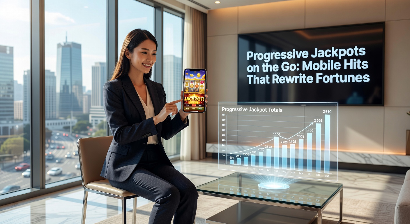 Glücklicher Spieler mit Smartphone in der Hand, feiernd einen massiven Jackpot-Gewinn inmitten eines Casino-Hintergrunds mit fallenden Münzen